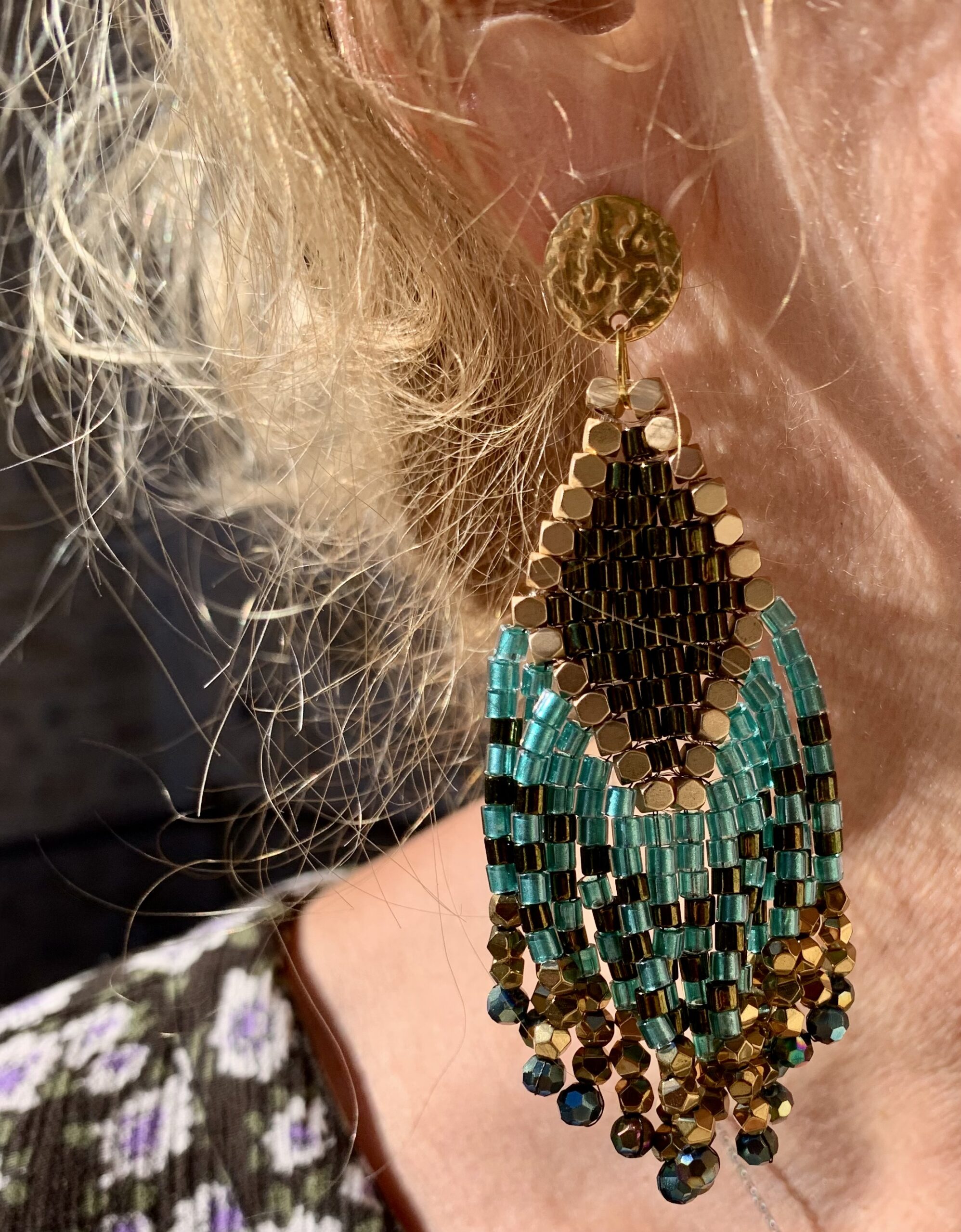 boucles d'oreilles cléopatre bleue boucles d'oreilles cléopatre bleue