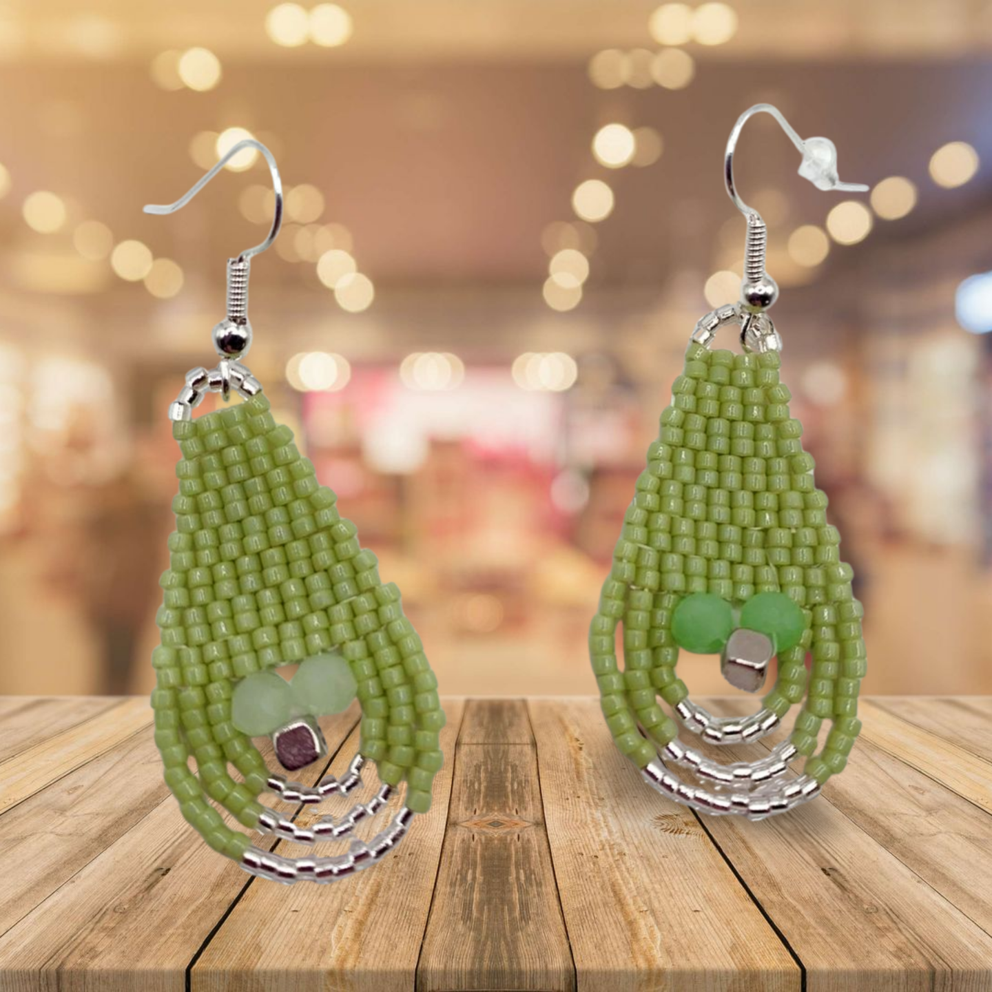 boucles d'oreilles " goutte verte" boucles d'oreilles " goutte verte"