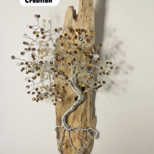 Accueil arbre de vie mural sur bois flotté